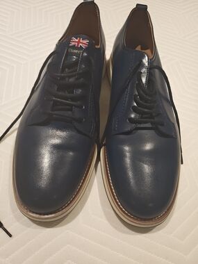 Church's Navy Leather Derby Shoes Size 10.5